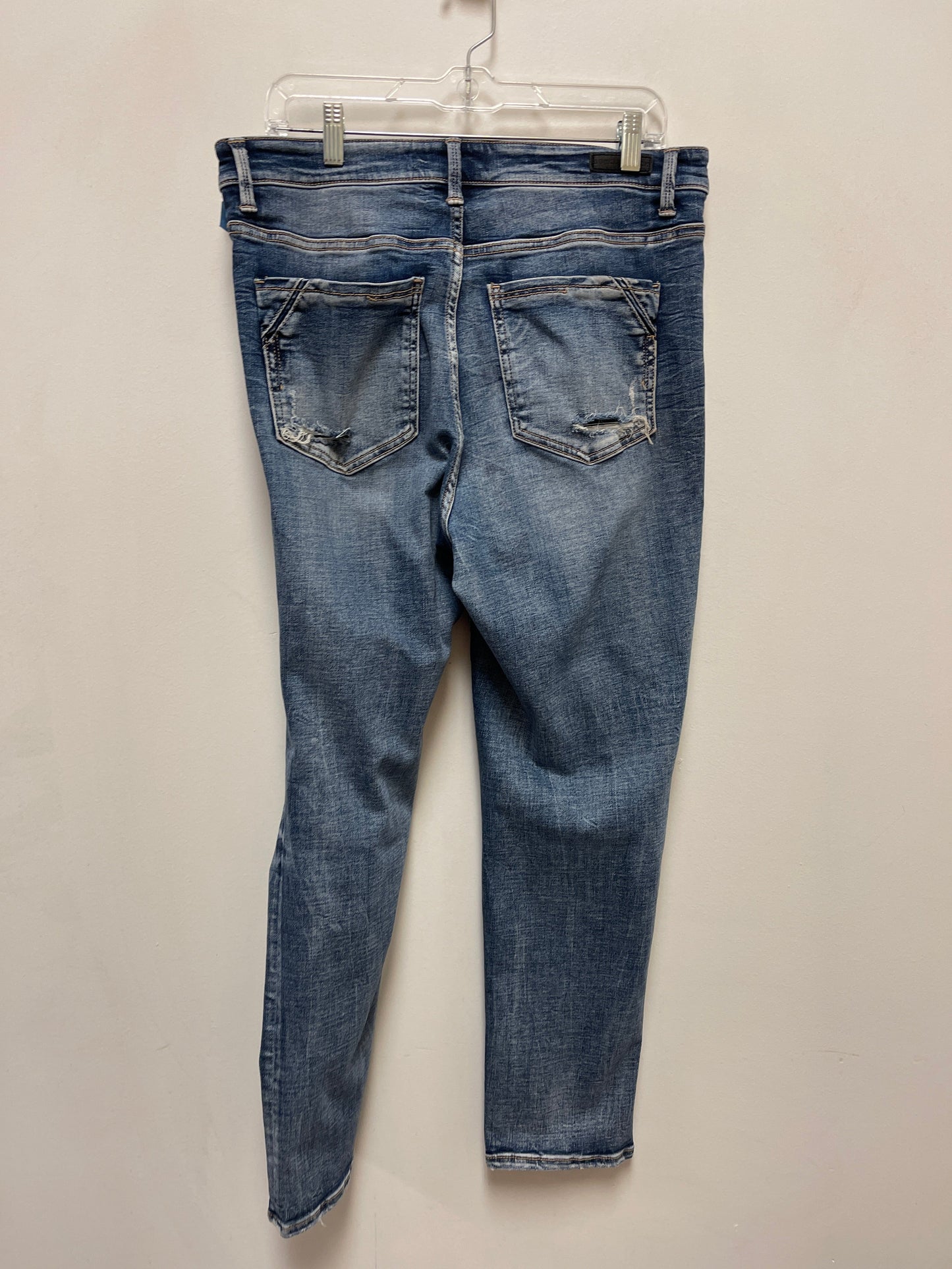 Jeans Skinny By Buckle Black In Blue Denim, Size: 12