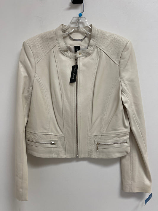 Jacket Moto By White House Black Market In Cream, Size: L