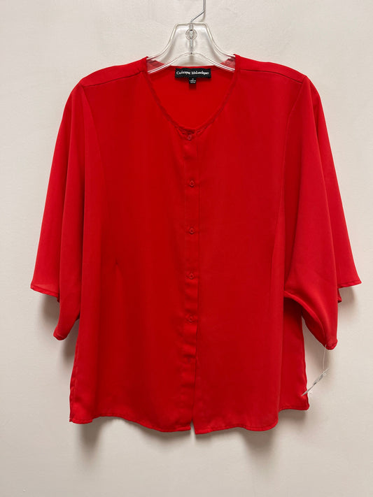 Red Blouse Short Sleeve Catherine Malandrino, Size S