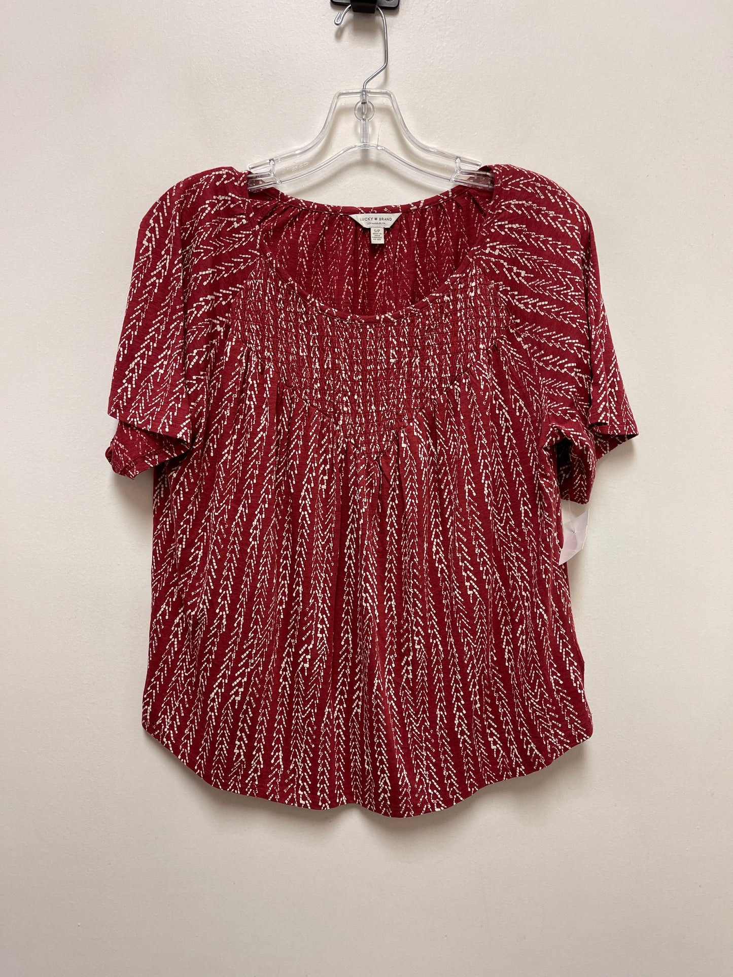 Top Short Sleeve By Lucky Brand In Red, Size: S