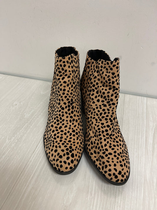 Boots Ankle Heels By Qupid In Animal Print, Size: 7.5