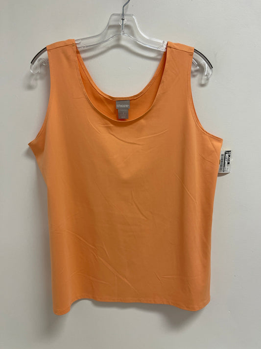 Top Sleeveless By Chicos In Orange, Size: Xl