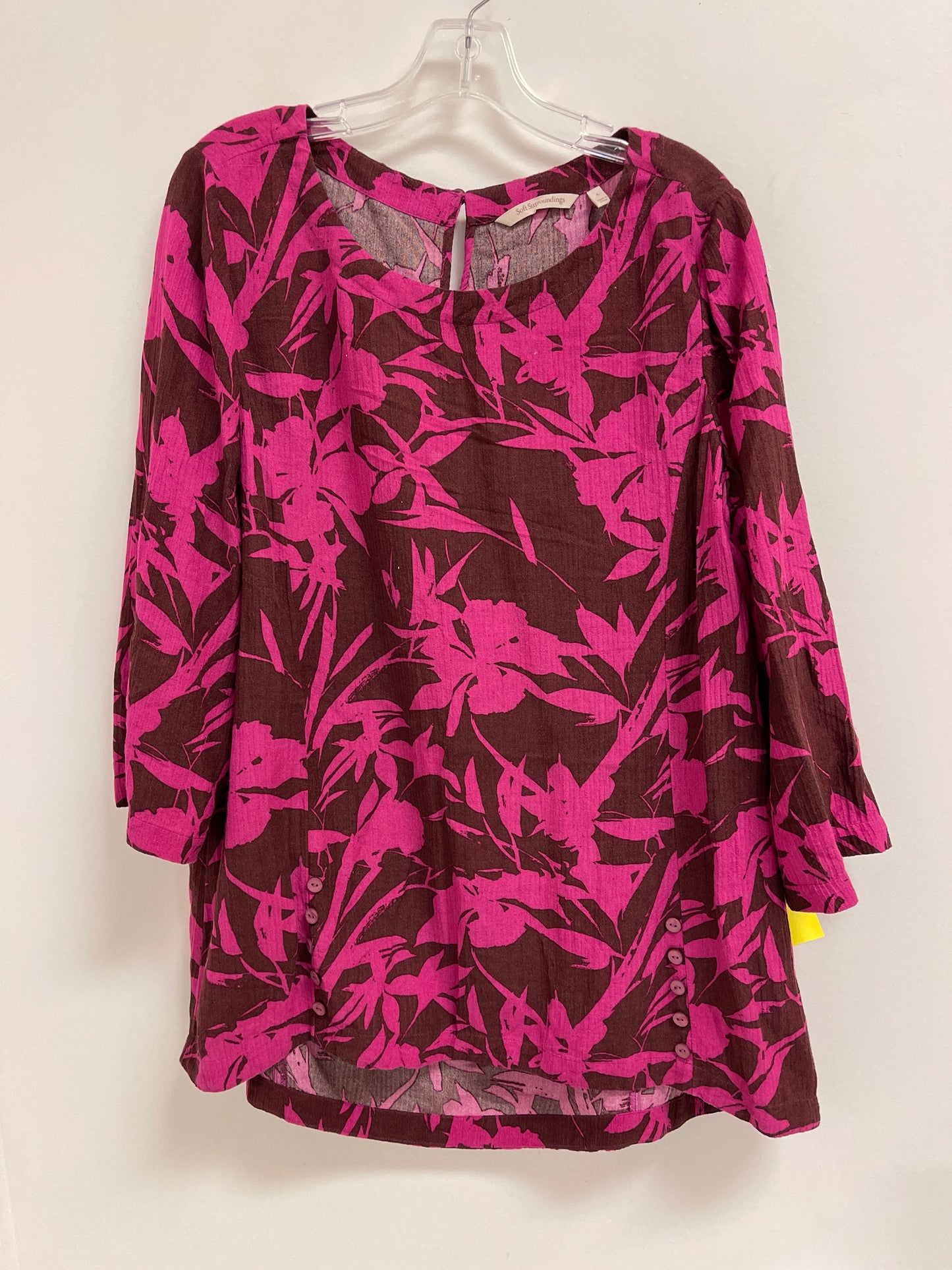 Tunic Long Sleeve By Soft Surroundings In Pink, Size: L