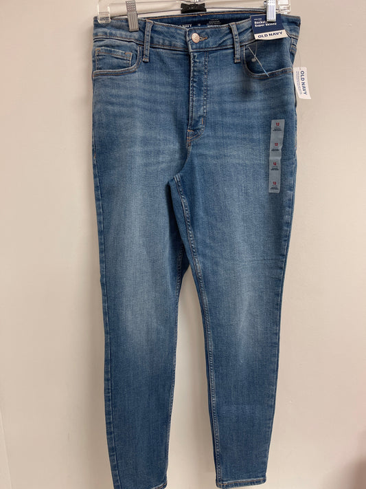 Jeans Skinny By Old Navy In Blue Denim, Size: 12