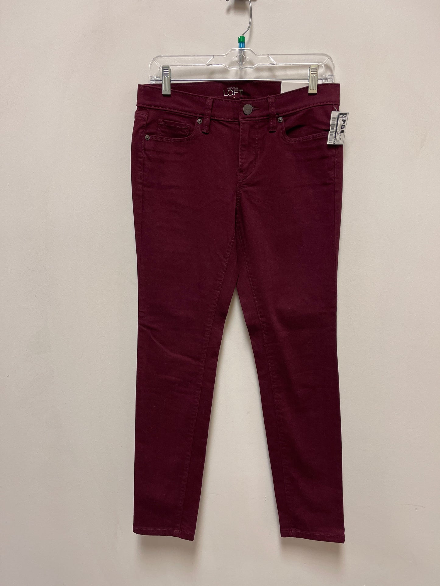 Jeans Skinny By Loft In Red, Size: 6p