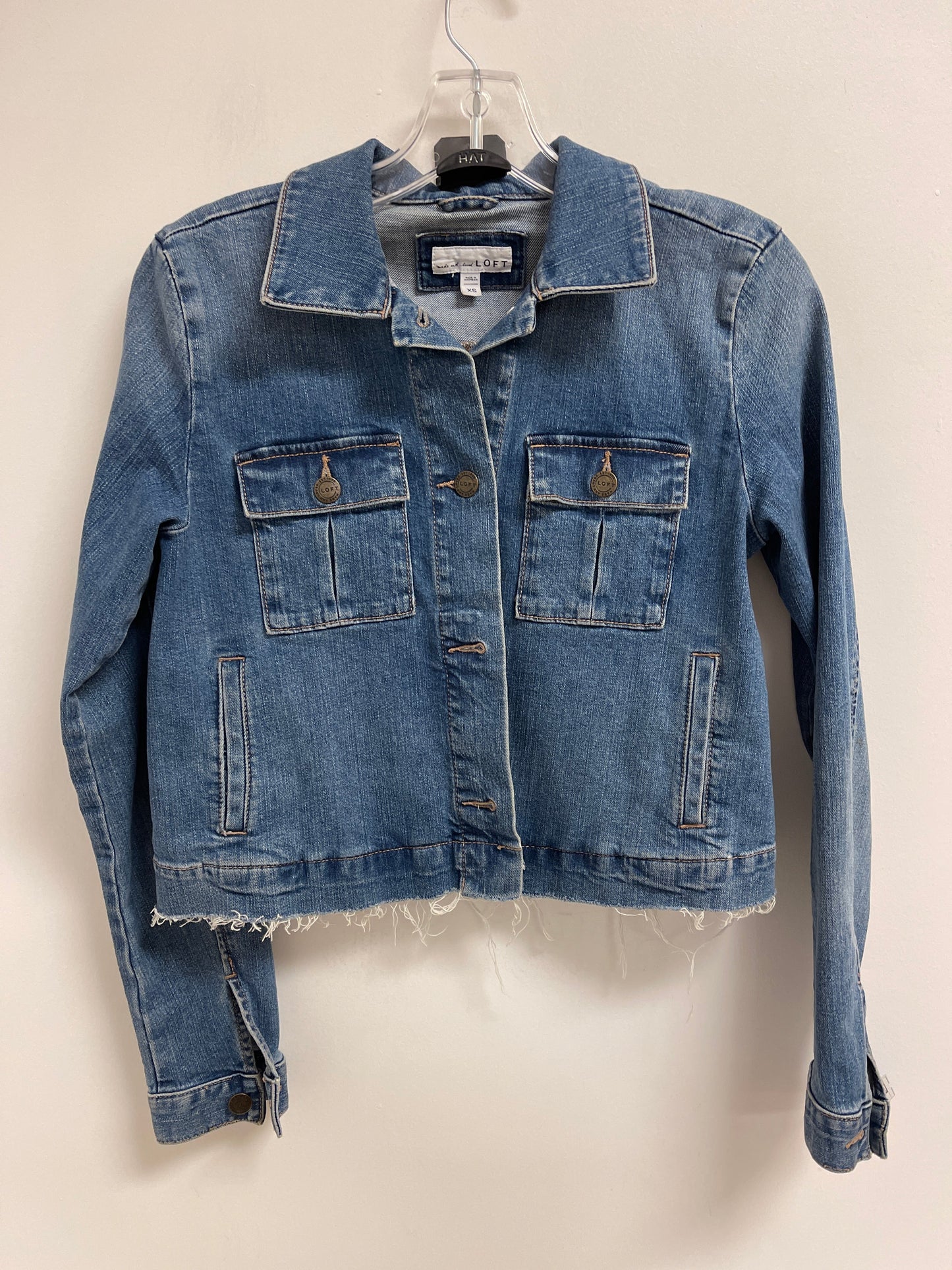 Jacket Denim By Loft In Blue Denim, Size: Xs