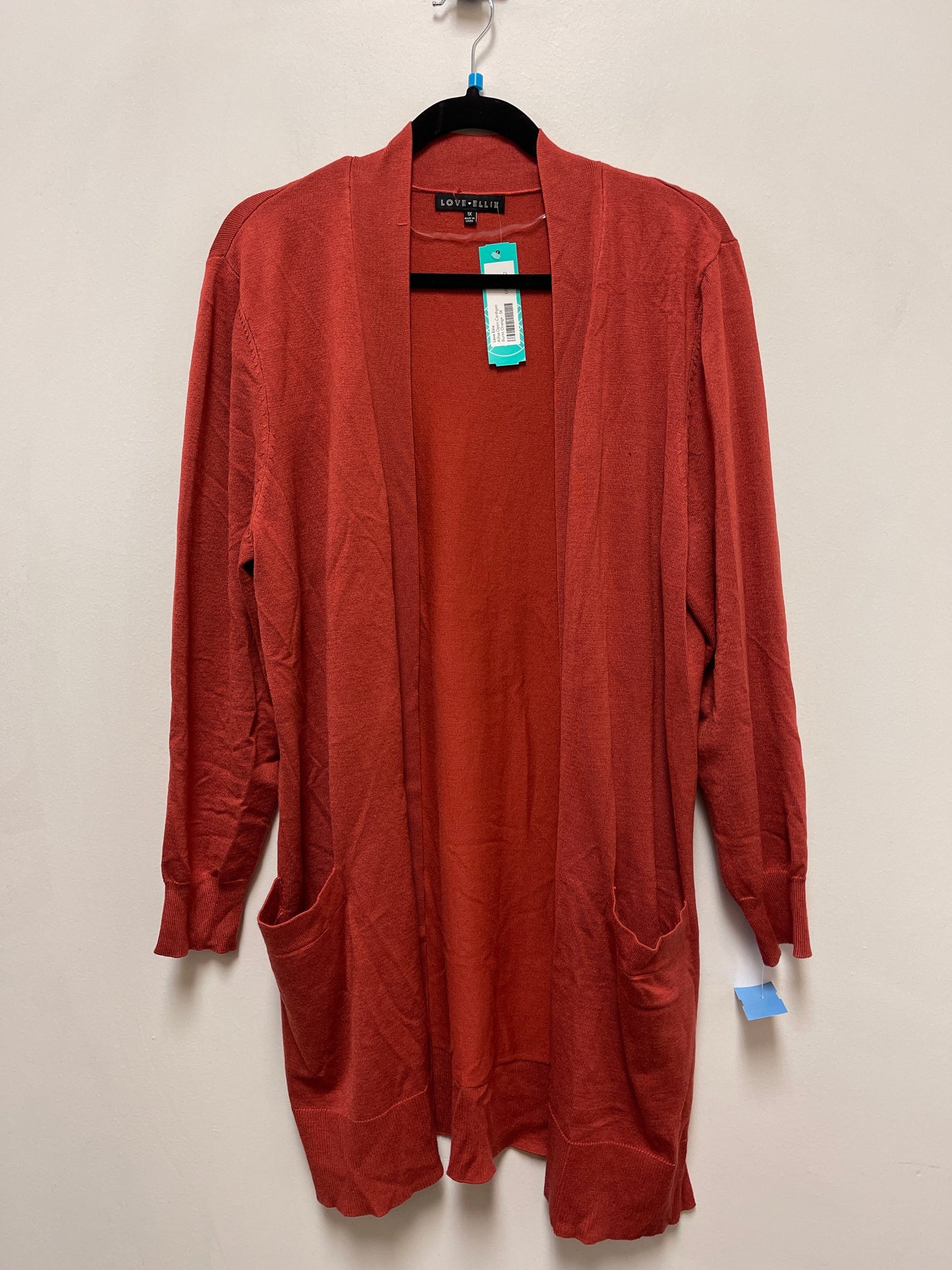 Cardigan By Clothes Mentor In Orange, Size: 1x