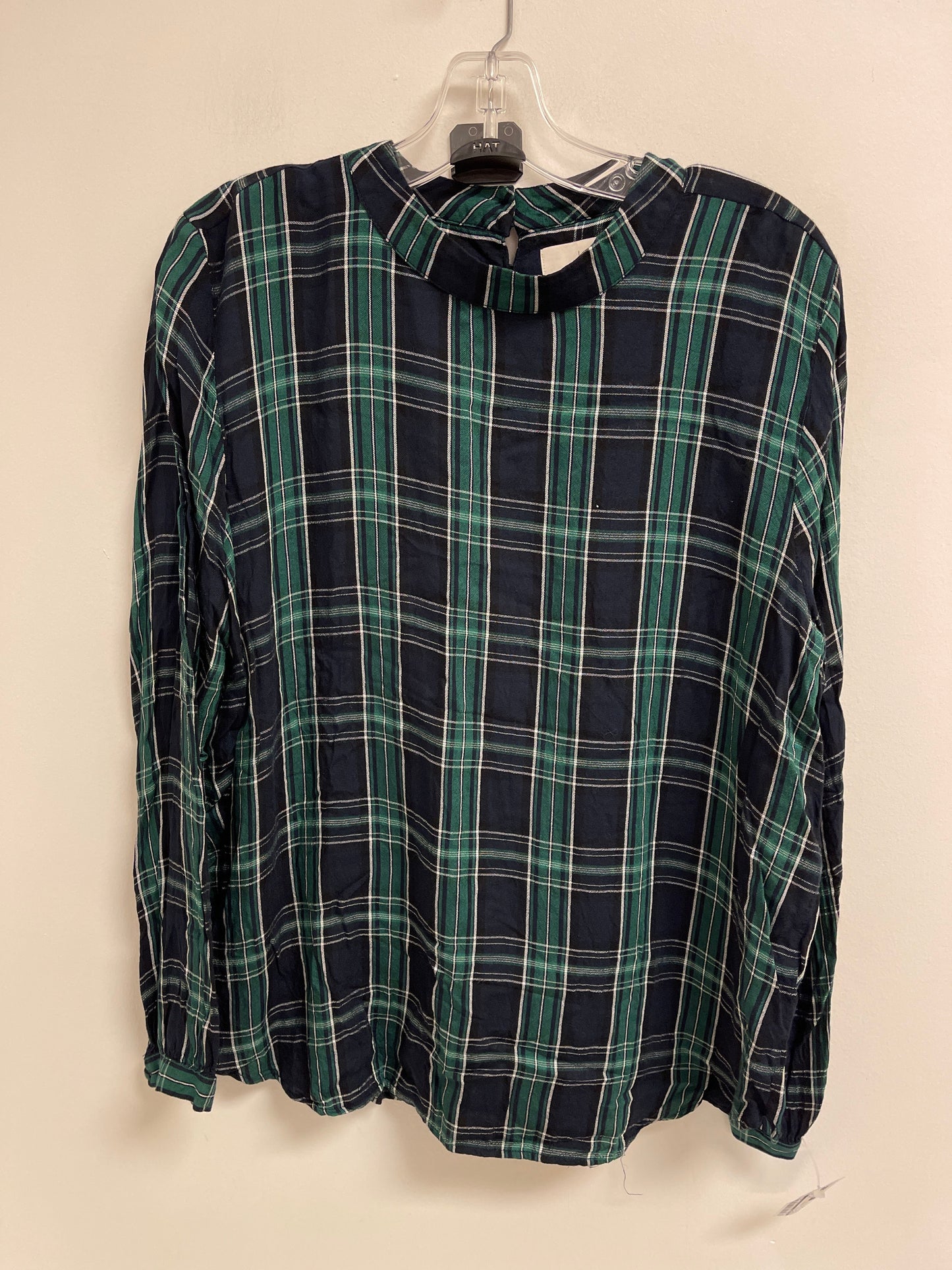 Top Long Sleeve By Loft In Blue & Green, Size: Xl