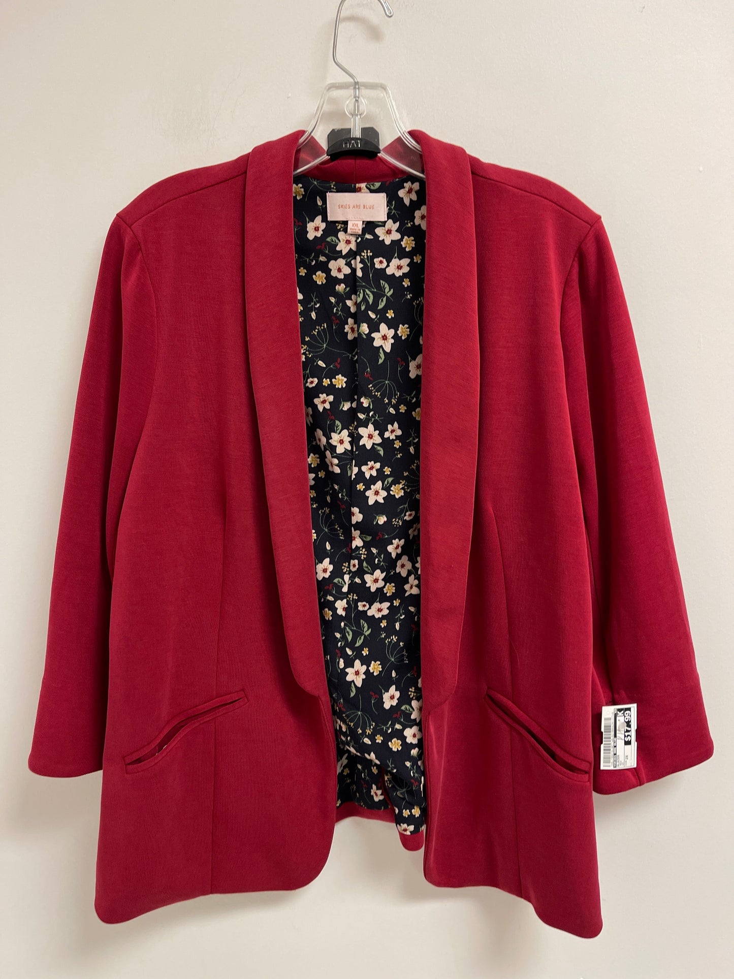 Blazer By Skies Are Blue In Red, Size: 2x