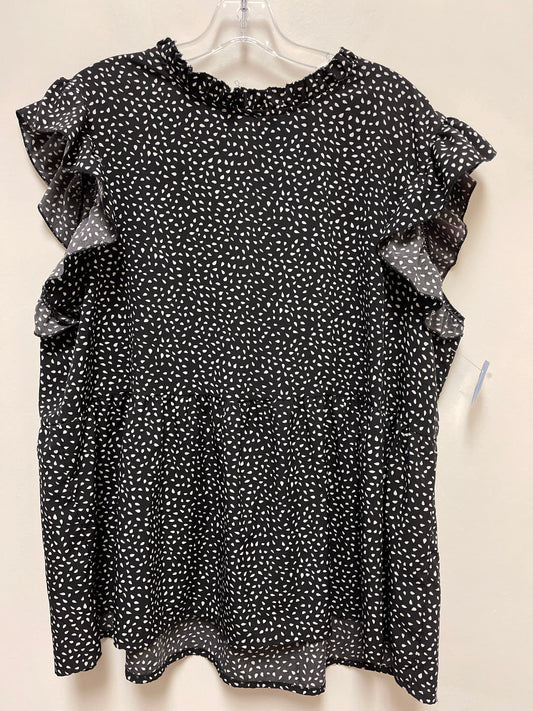 Top Short Sleeve By Shein In Black & White, Size: 3x