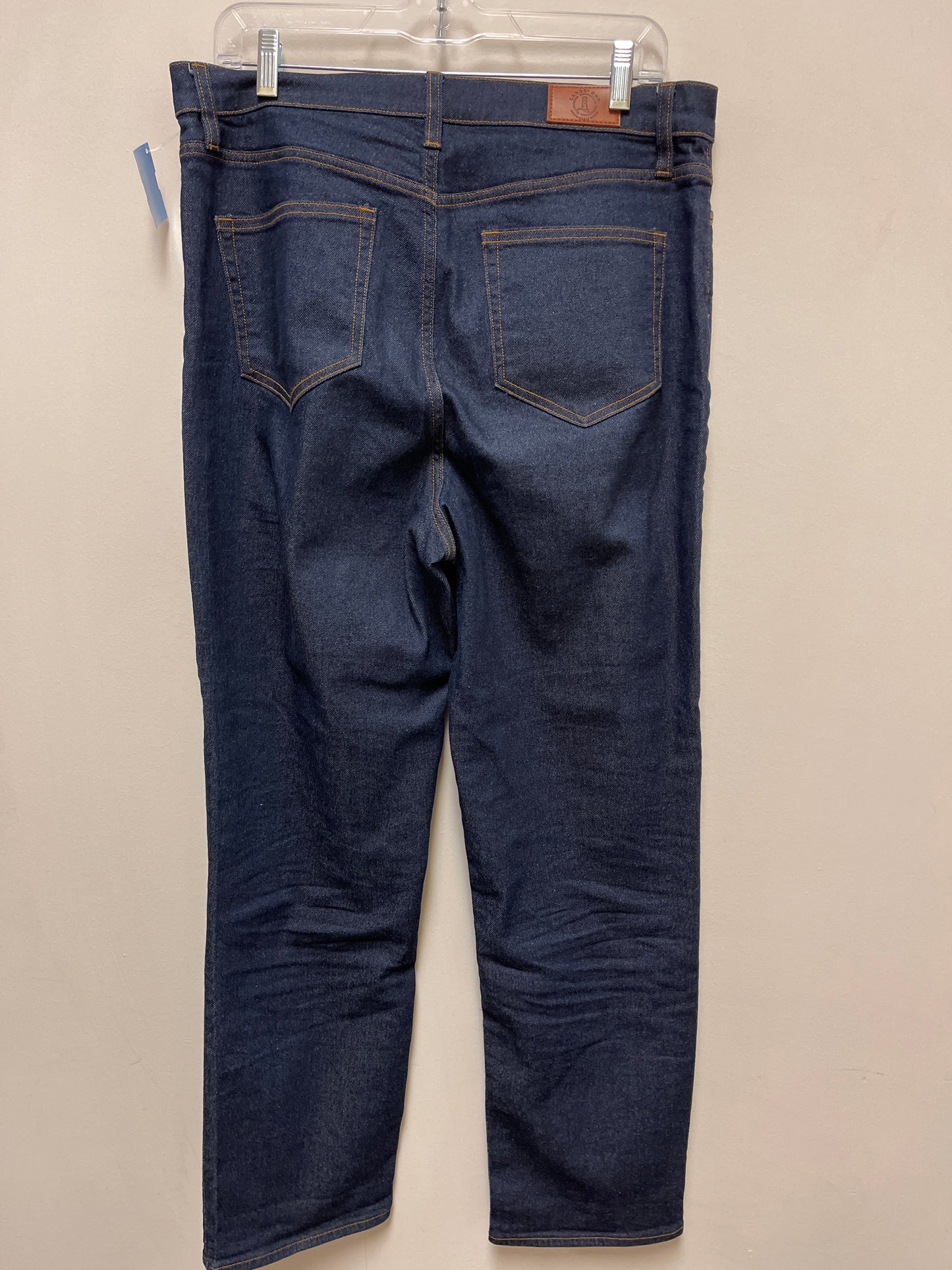 Jeans Straight By Lands End In Blue Denim, Size: 12