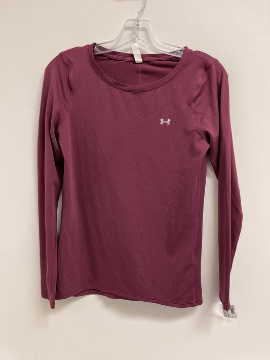 Athletic Top Long Sleeve Collar By Under Armour In Purple, Size: Sp