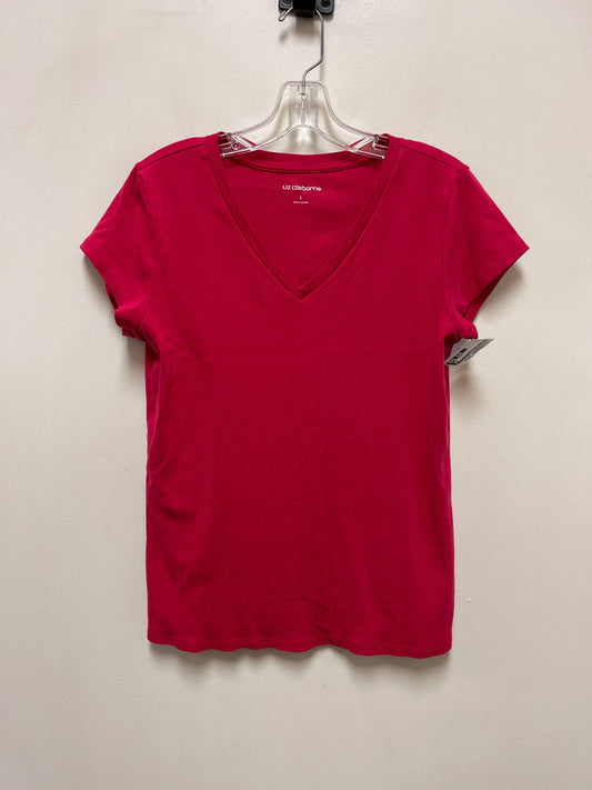 Top Short Sleeve By Liz Claiborne In Pink, Size: L