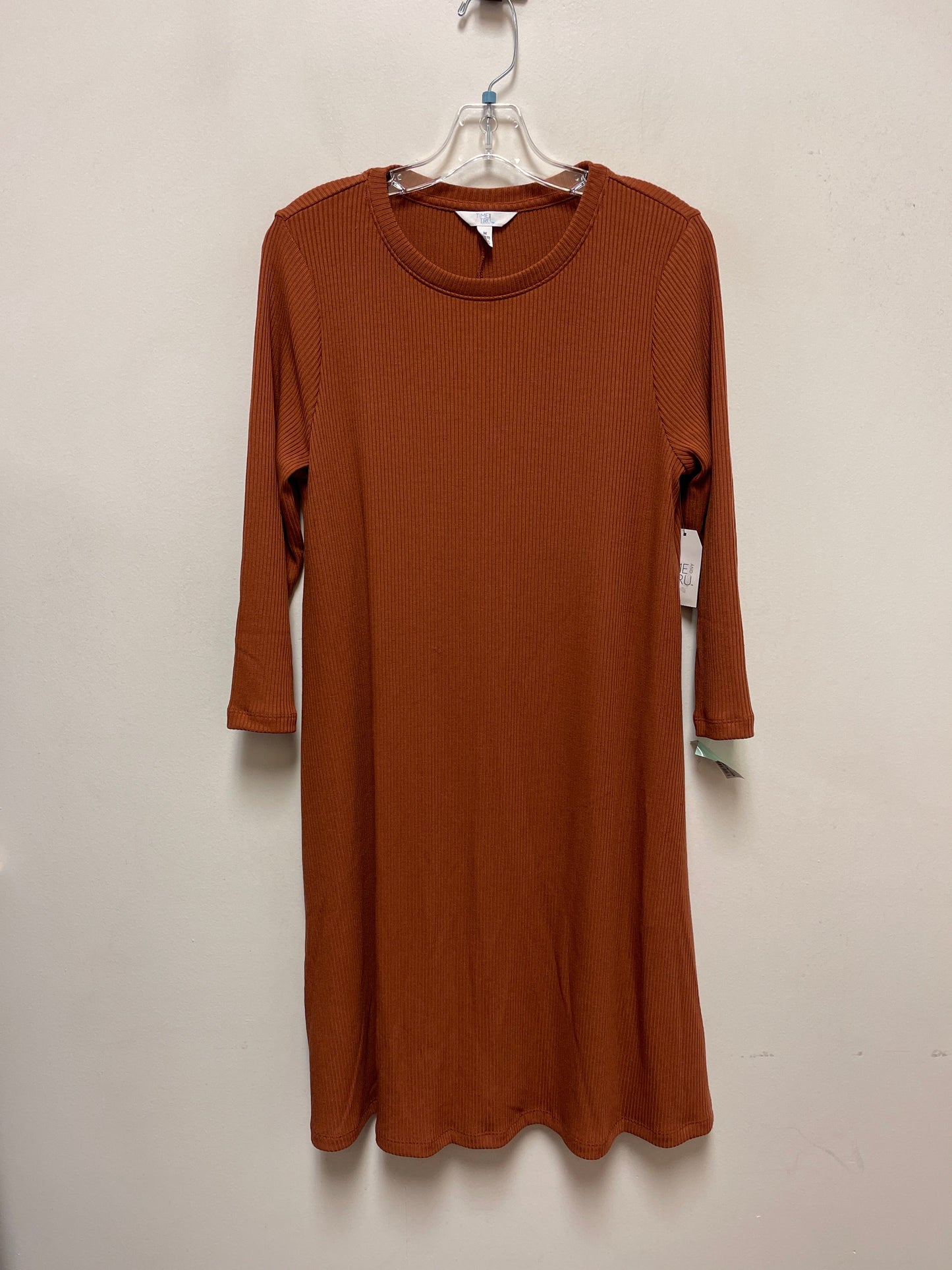 Dress Casual Midi By Time And Tru In Brown, Size: M