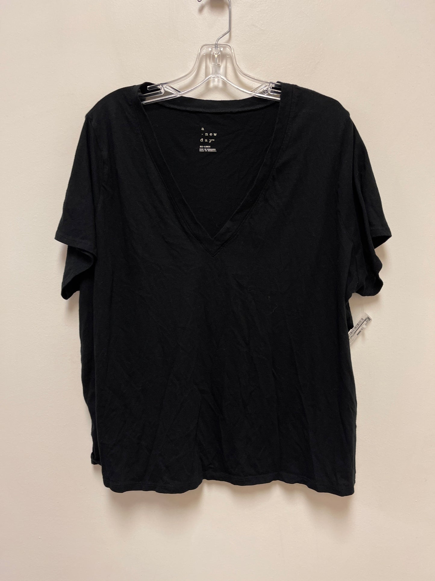 Black Top Short Sleeve Basic A New Day, Size 2x