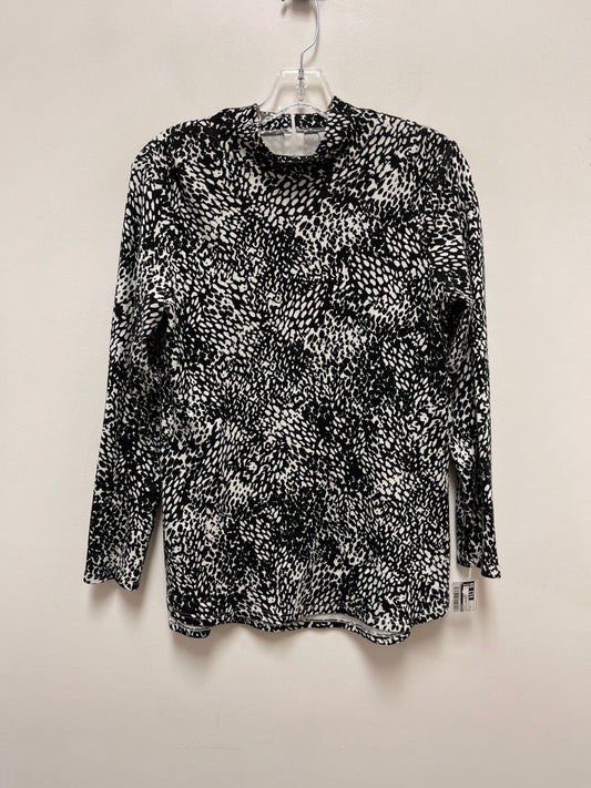 Top Long Sleeve By Chicos In Black & Cream, Size: S