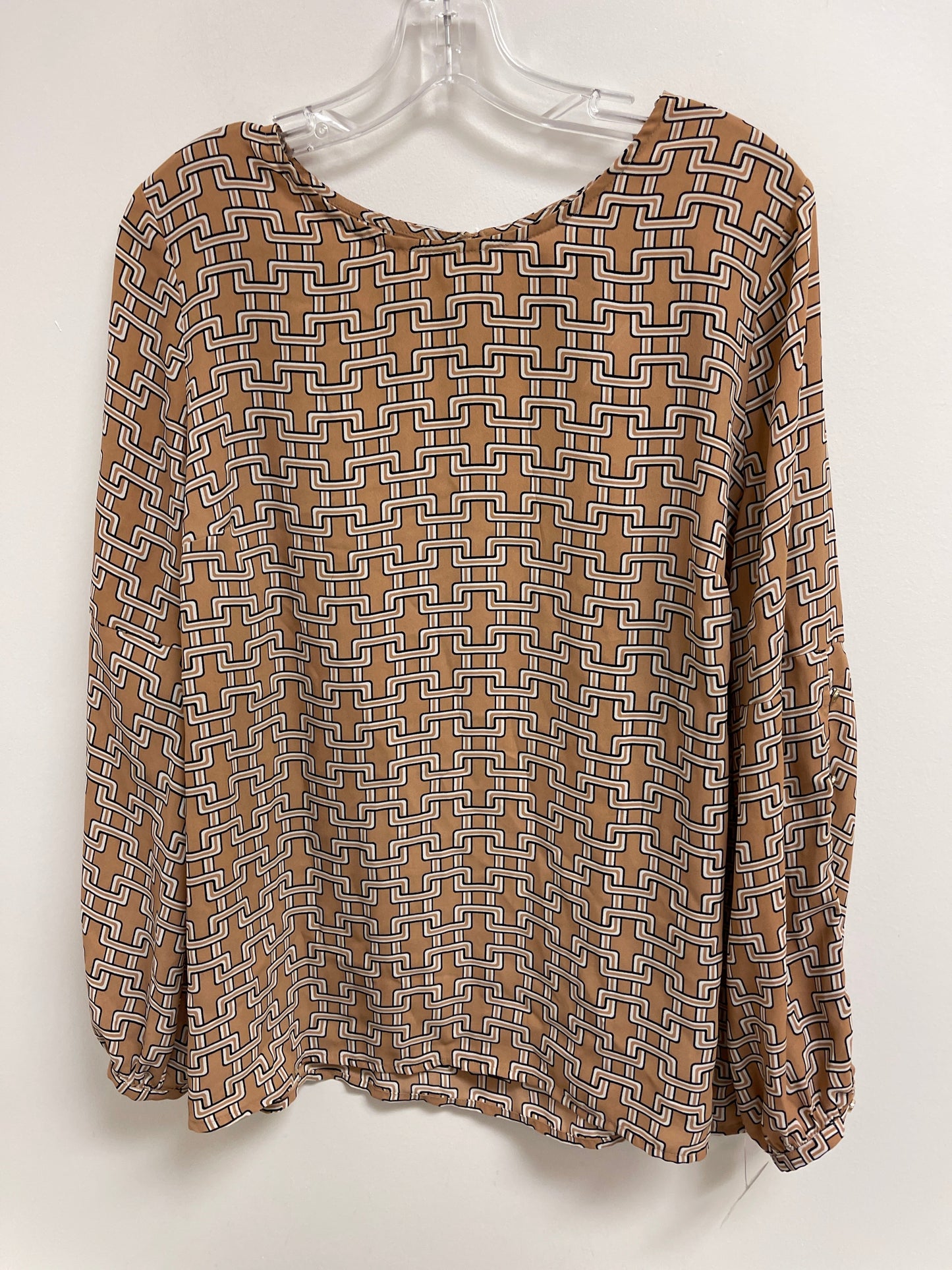 Top Long Sleeve By Liz Claiborne In Brown, Size: L