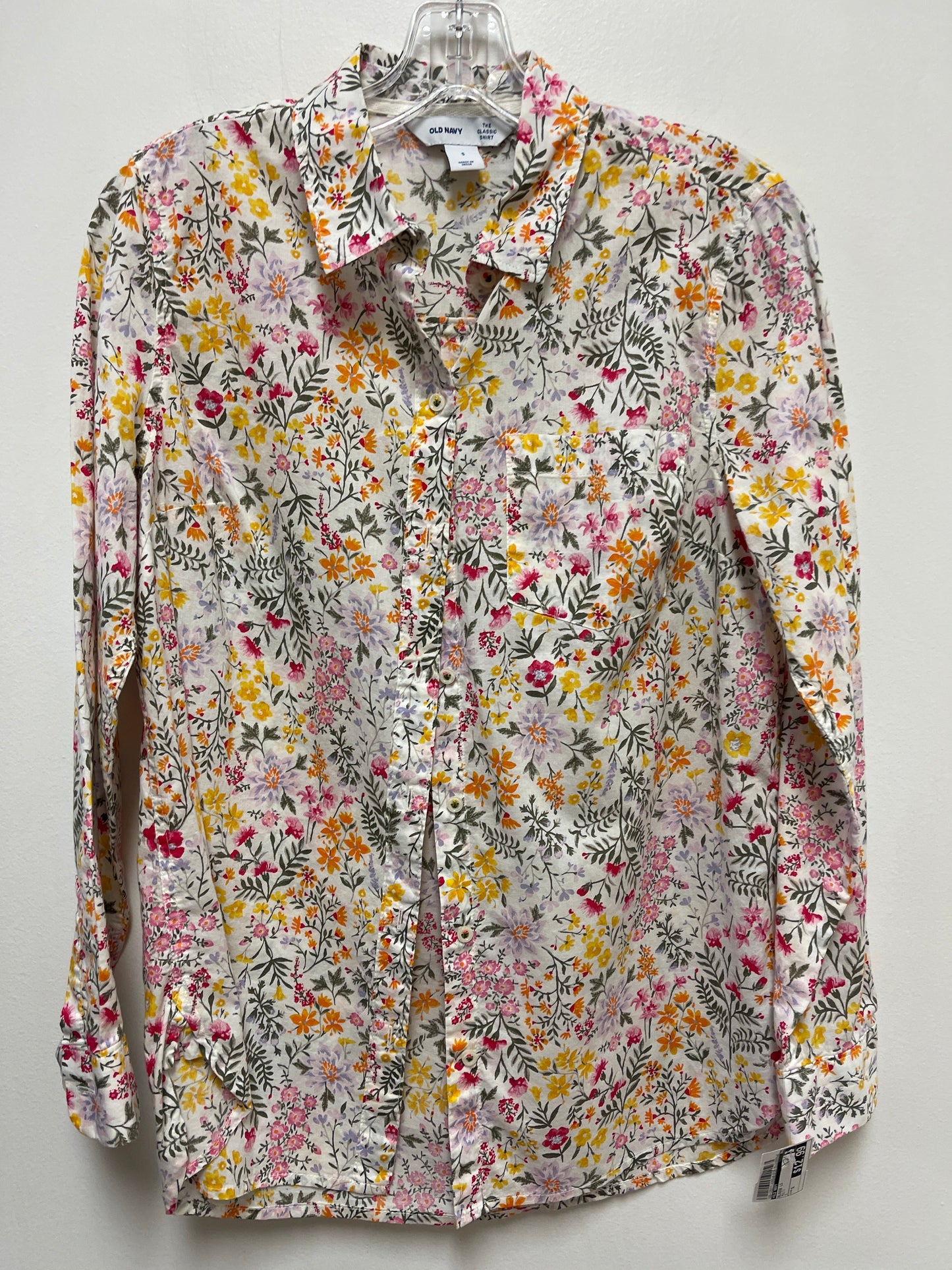 Blouse Long Sleeve By Old Navy In Multi-colored, Size: S