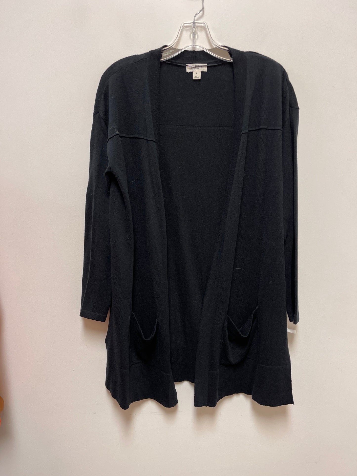 Sweater Cardigan By Style And Company In Black, Size: M