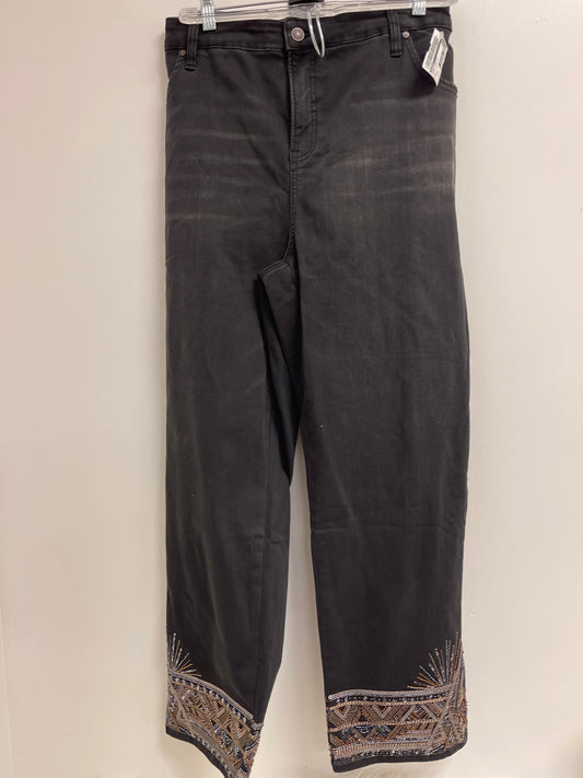 Jeans Straight By Chicos In Black Denim, Size: 20