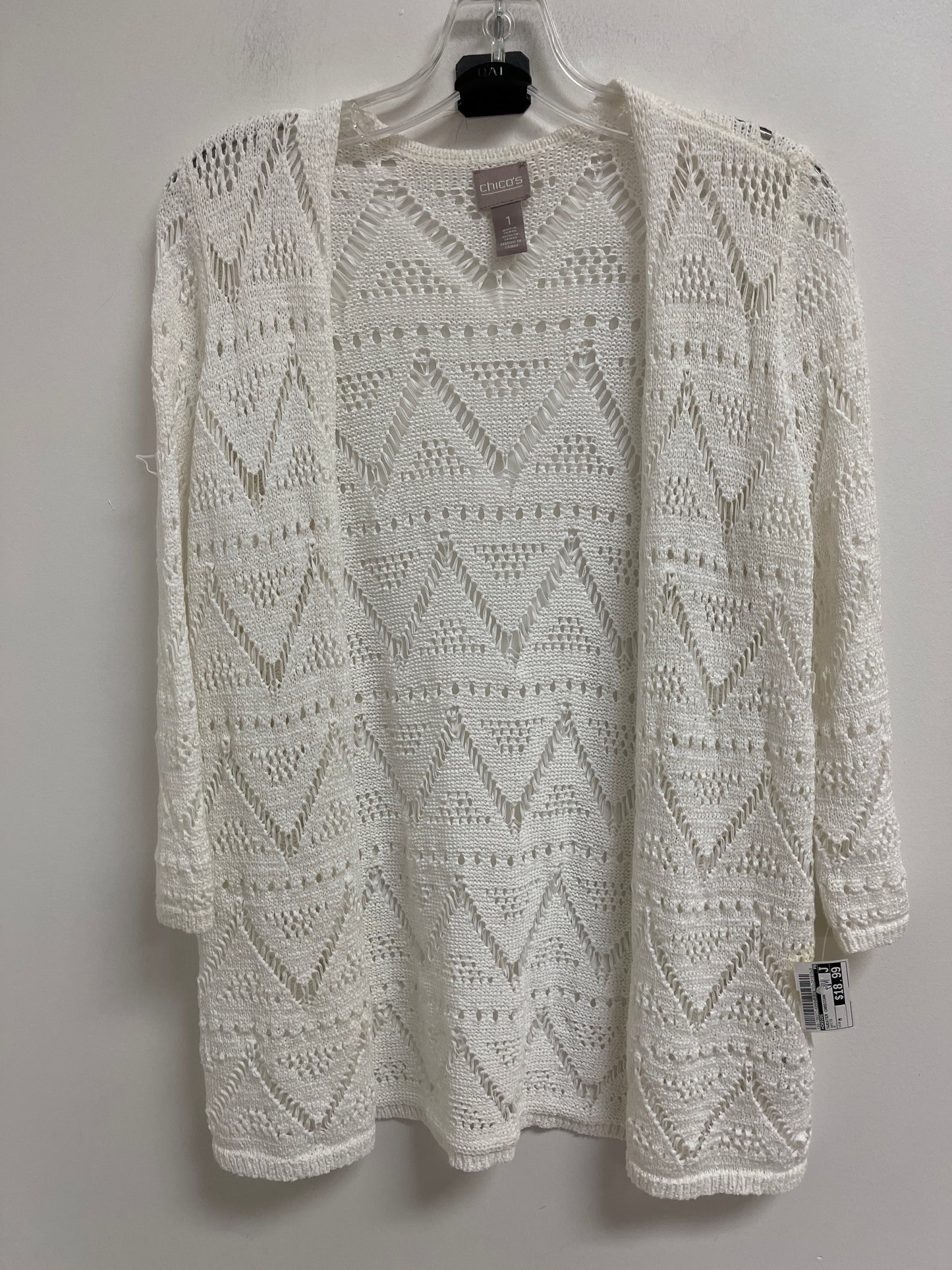 Sweater Cardigan By Chicos In White, Size: M