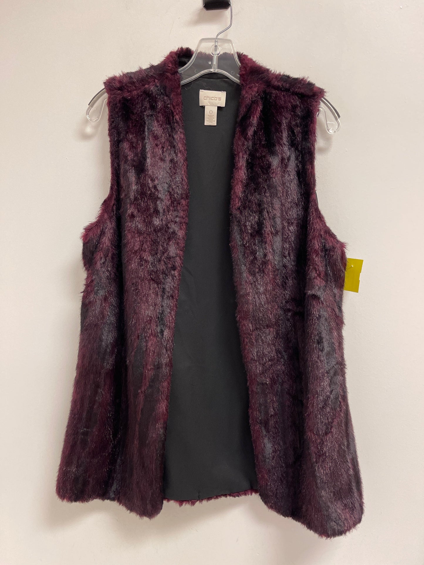 Vest Faux Fur & Sherpa By Chicos In Purple, Size: S