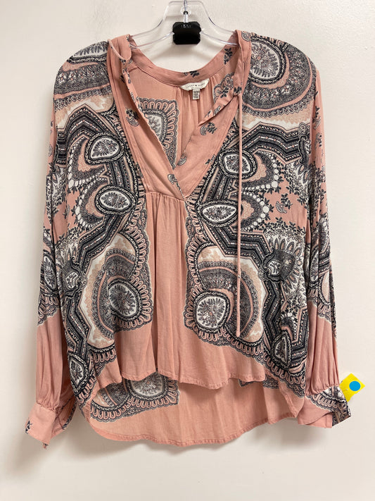 Top Long Sleeve By Lucky Brand In Pink, Size: M