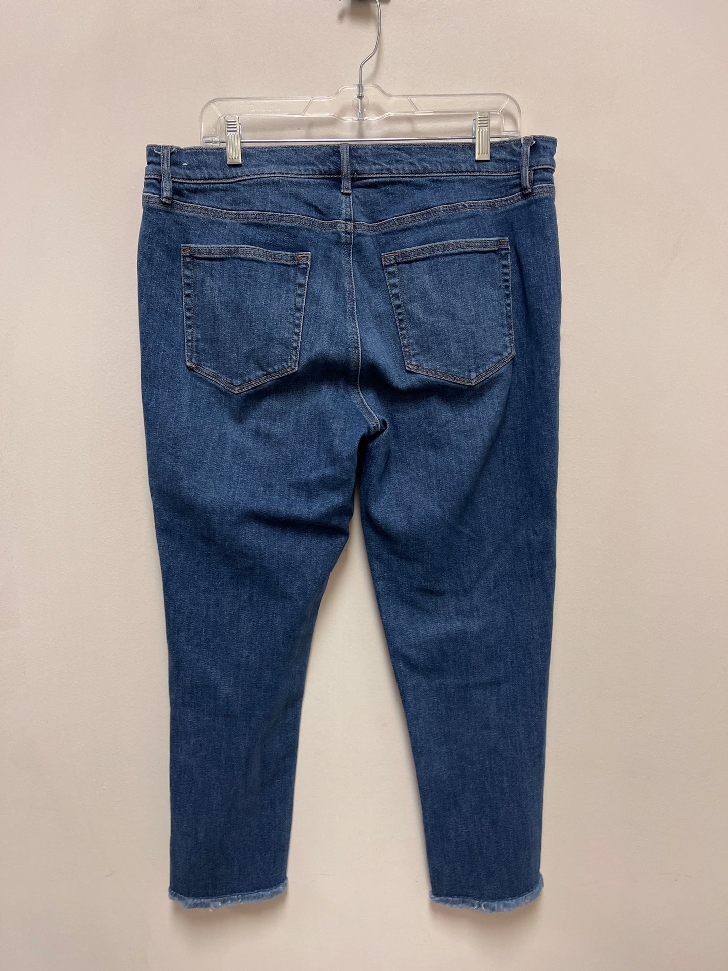 Jeans Cropped By Loft In Blue Denim, Size: 12