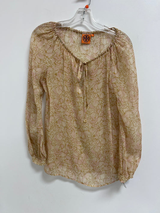 Top Long Sleeve Designer By Tory Burch In Beige, Size: Xs