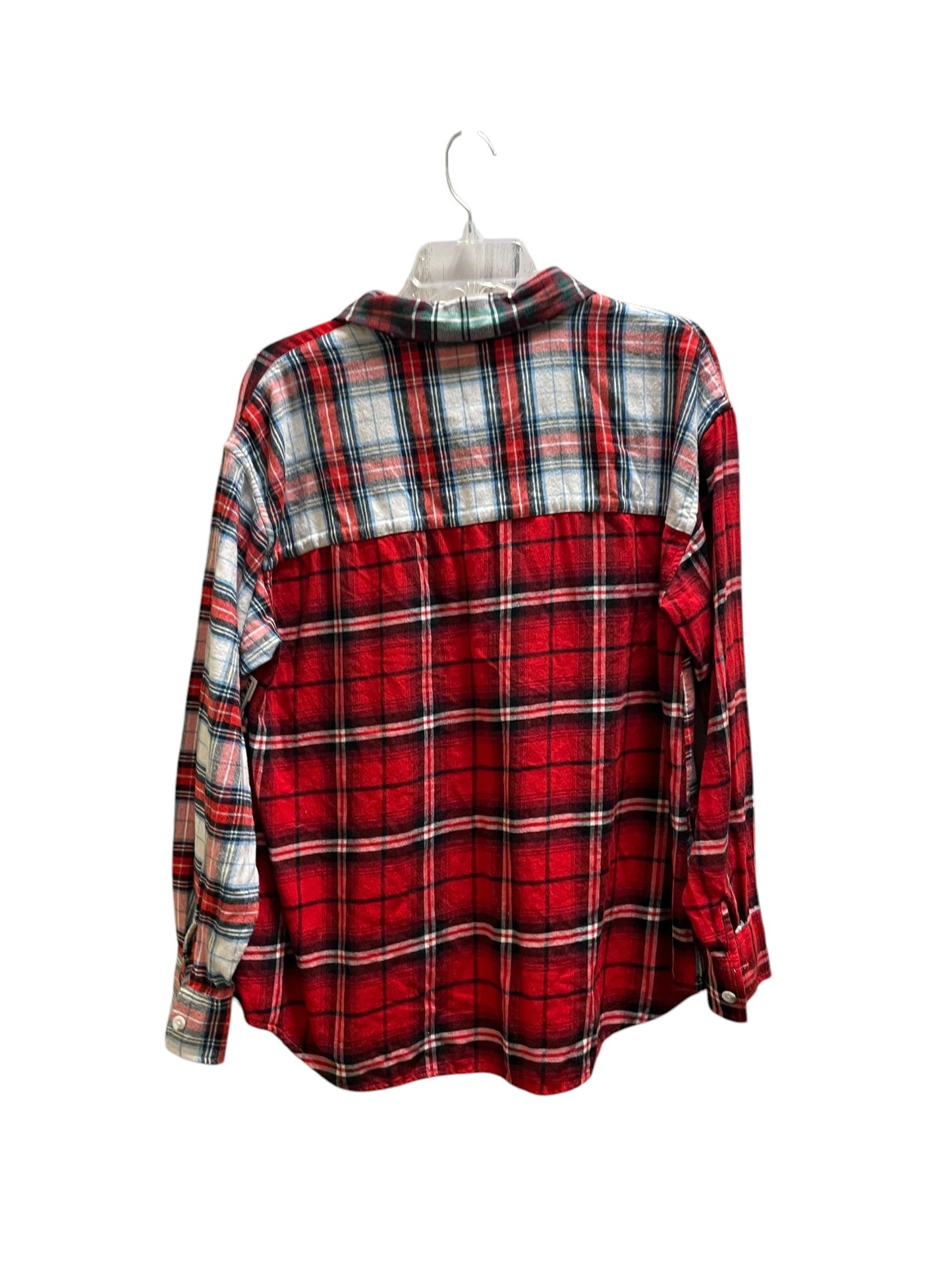 Top Long Sleeve By American Eagle In Plaid Pattern, Size: M