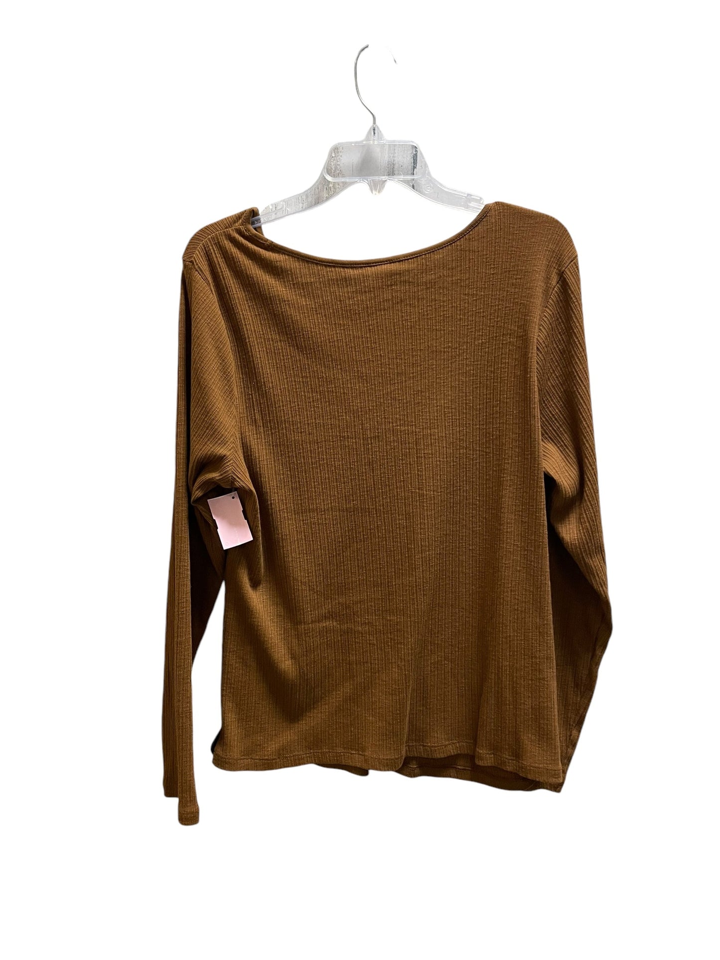 Top Long Sleeve By Old Navy In Brown, Size: 2x