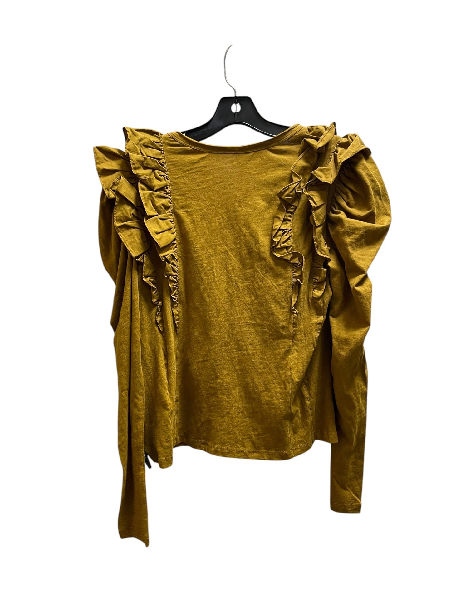 Top Long Sleeve By Anthropologie In Yellow, Size: M