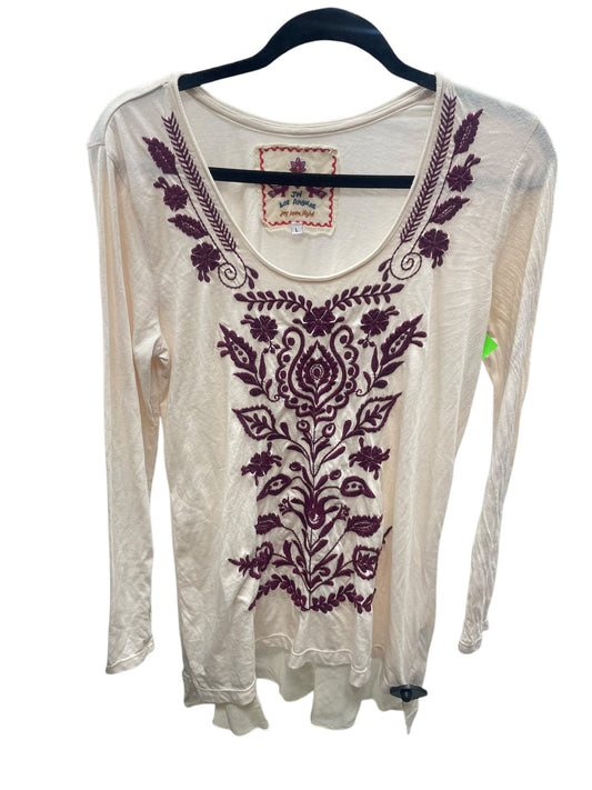 Top Long Sleeve By Johnny Was In Tan, Size: L