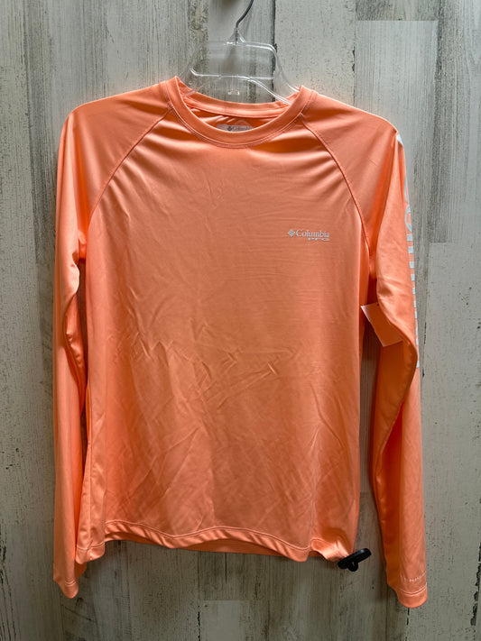 Orange Athletic Top Long Sleeve Crewneck Columbia, Size S