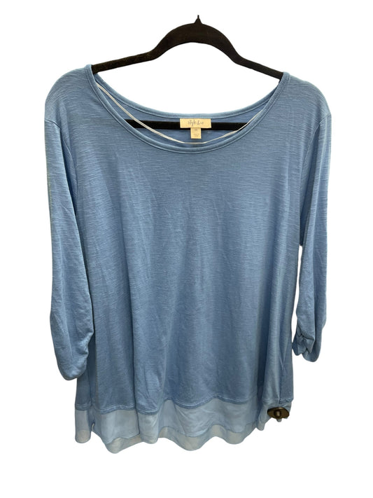 Top Long Sleeve By Style And Company In Blue, Size: Xxl