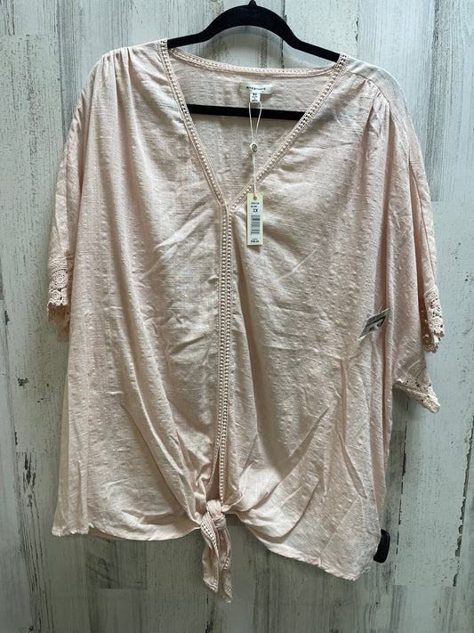 Top Short Sleeve By Max Studio In Pink, Size: 3x