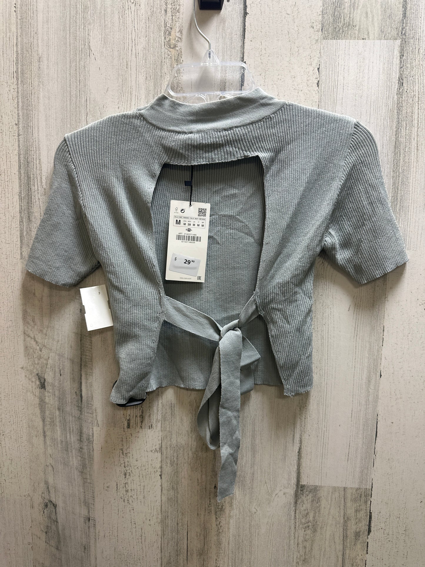 Grey Top Short Sleeve Zara, Size M