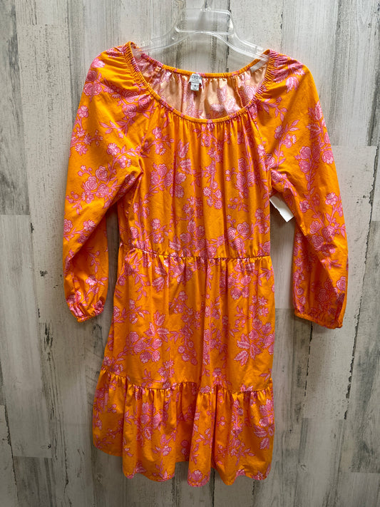 Orange & Pink Dress Casual Midi J. Crew, Size S