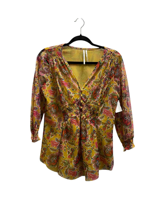 Top Long Sleeve By Anthropologie In Yellow, Size: S