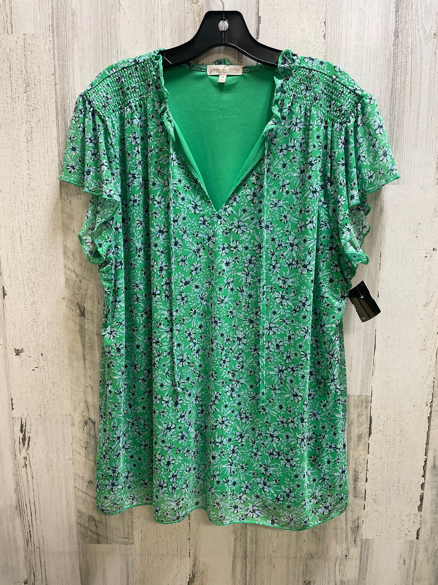 Top Short Sleeve By Joie In Green, Size: 2x