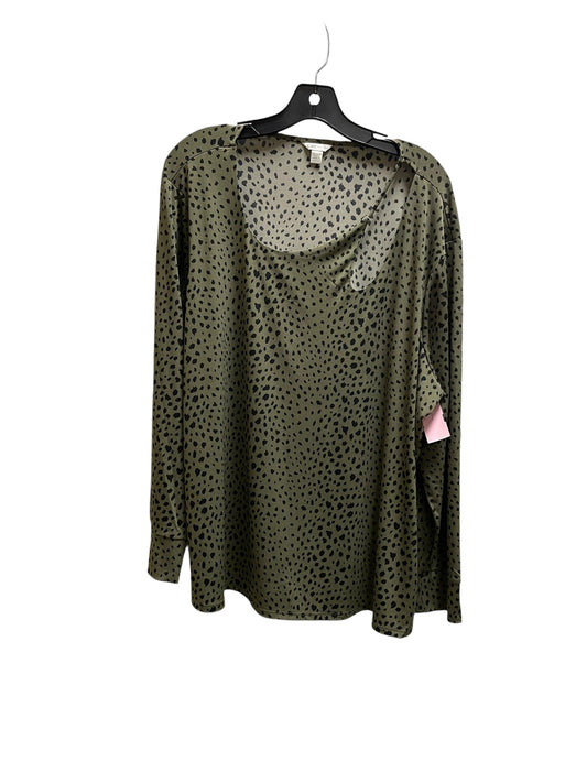 Top Long Sleeve By Cato In Green, Size: 3x