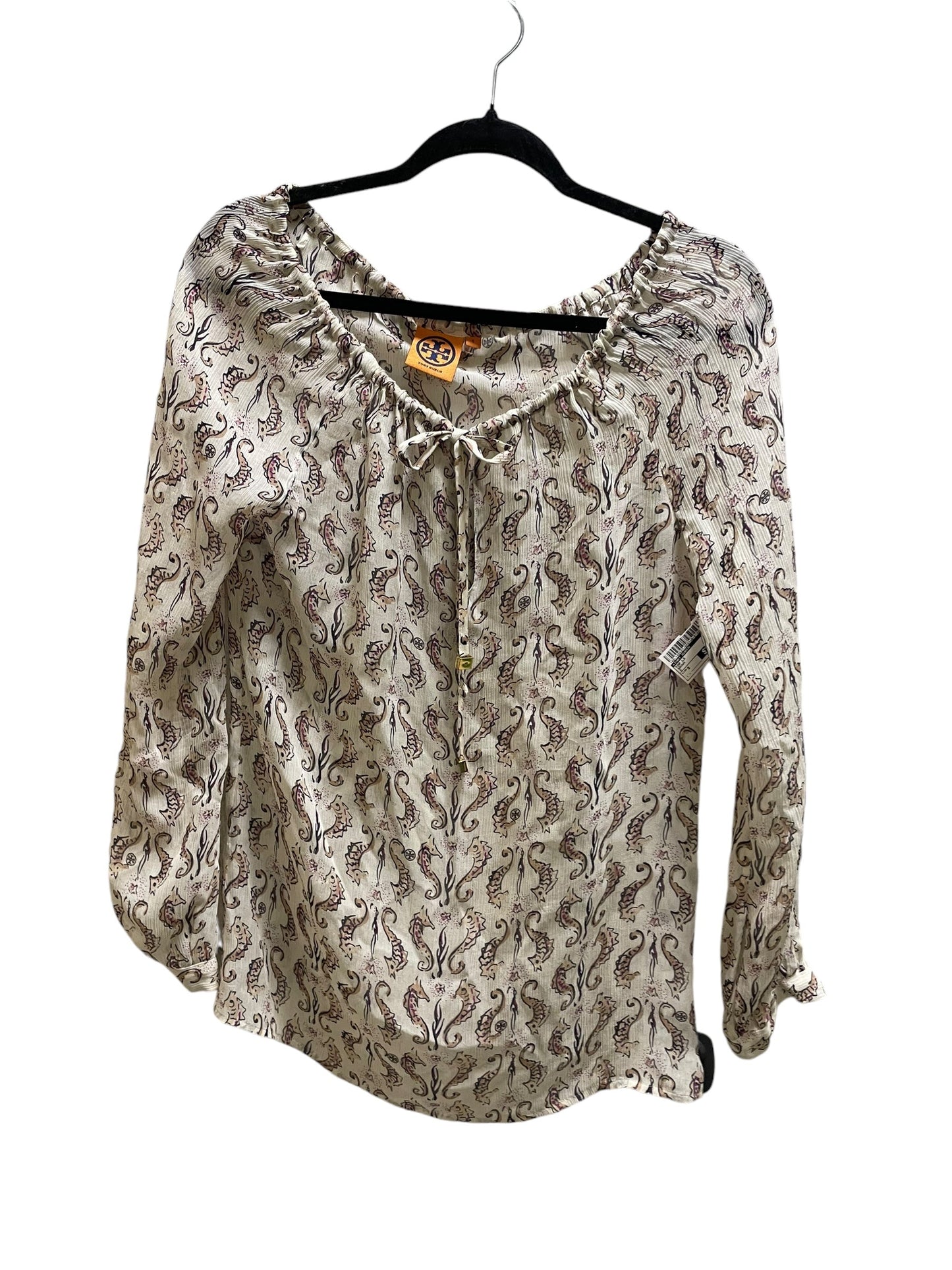 Top Long Sleeve By Tory Burch In Brown, Size: S