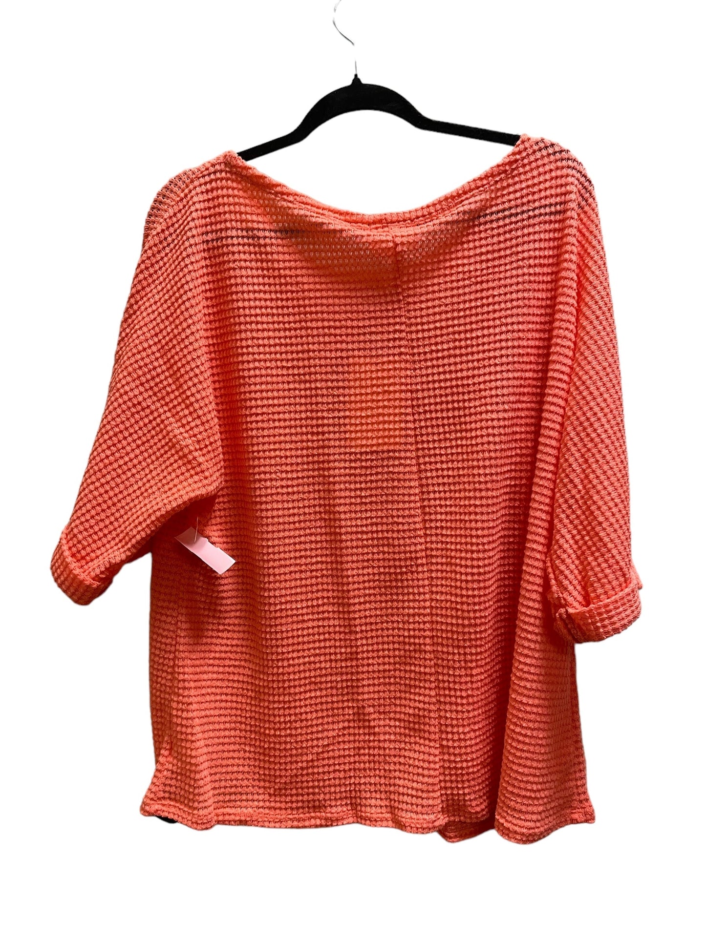 Top Short Sleeve By Andree By Unit In Coral, Size: 1x