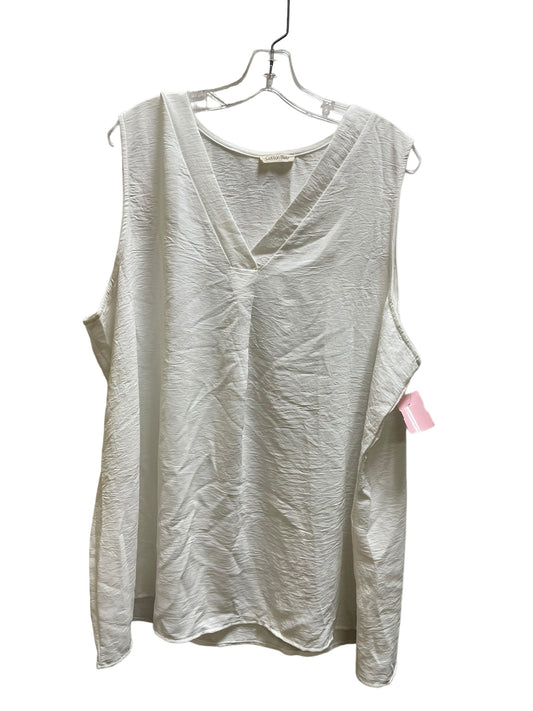 Top Sleeveless By Cotton Bleu In White, Size: 3x