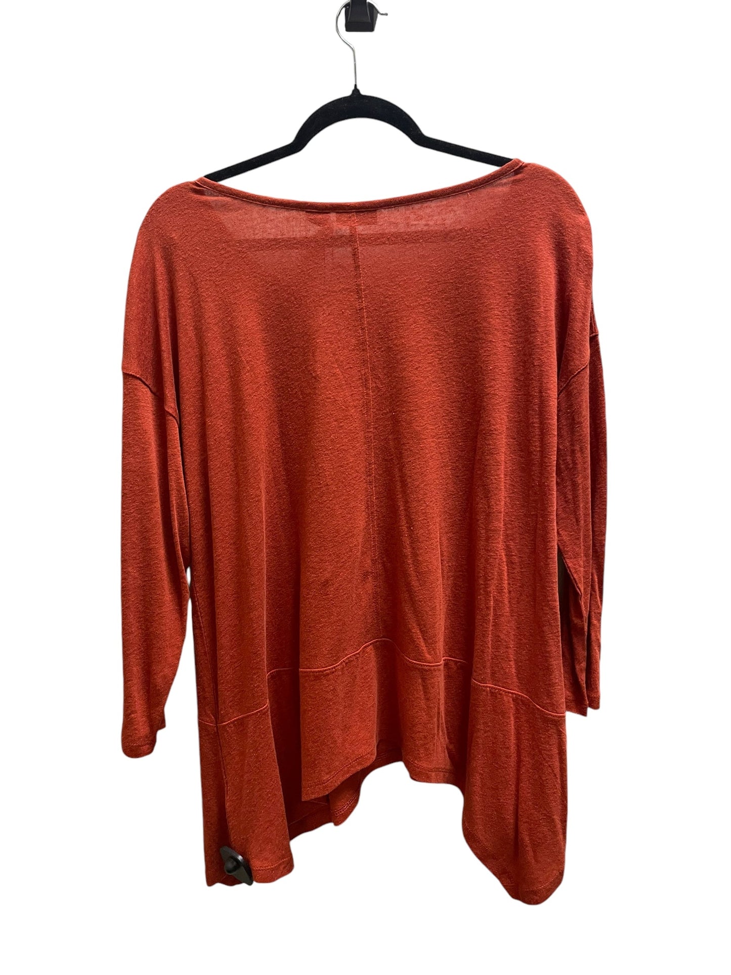 Top Long Sleeve Basic By Tahari By Arthur Levine In Orange, Size: L