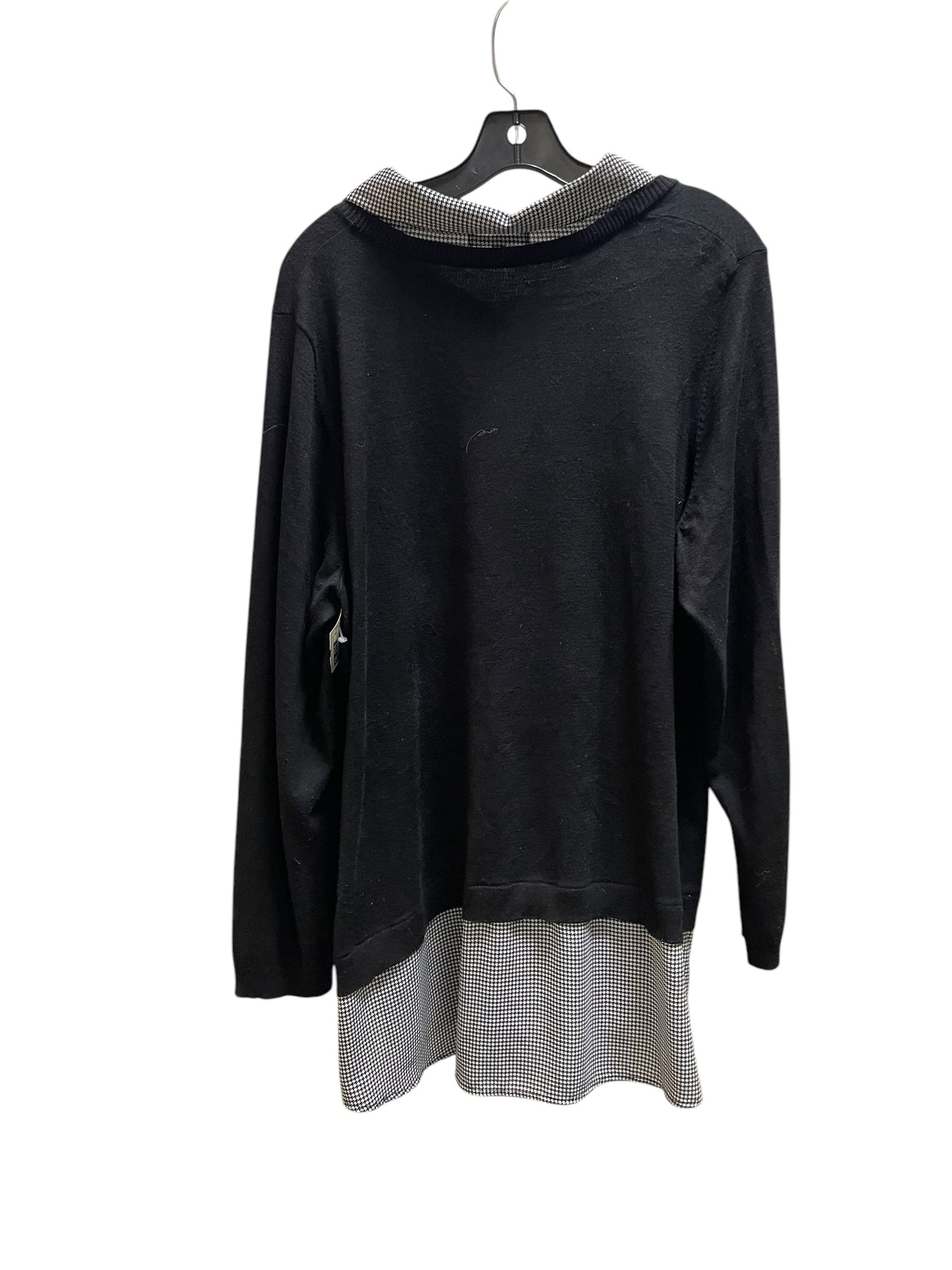 Top Long Sleeve By Adrianna Papell In Black, Size: 2x