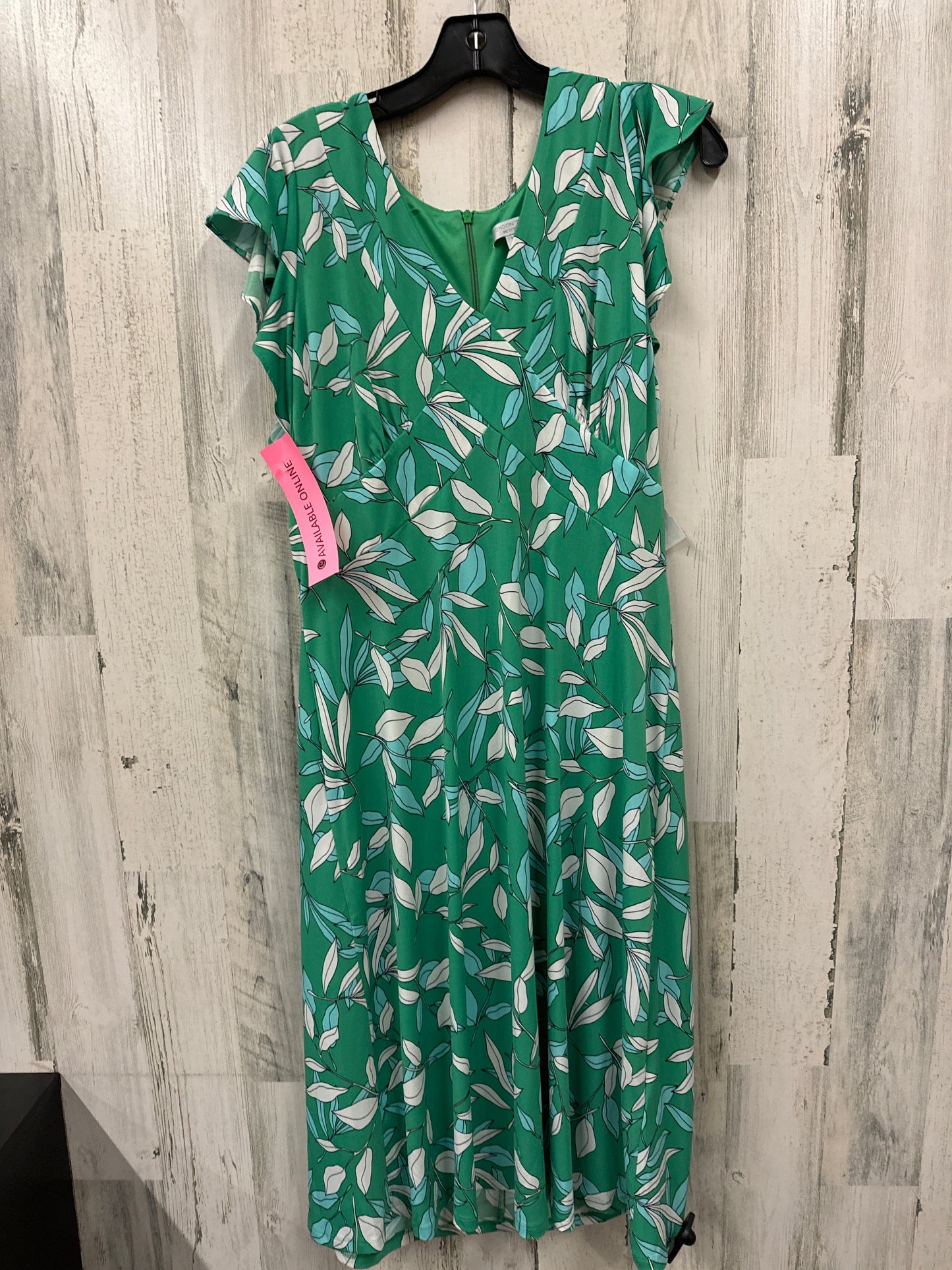 Green Dress Casual Midi London Times, Size Xl