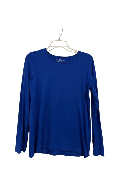 Top Long Sleeve Basic By Chicos In Blue, Size: M