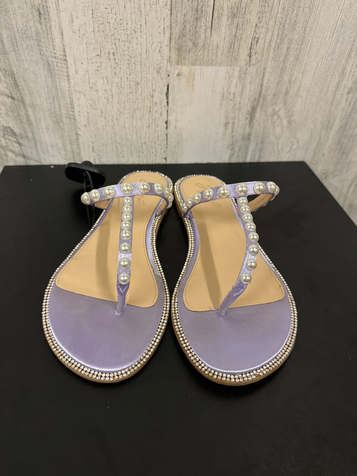 Purple Sandals Flats Badgley Mischka, Size 7