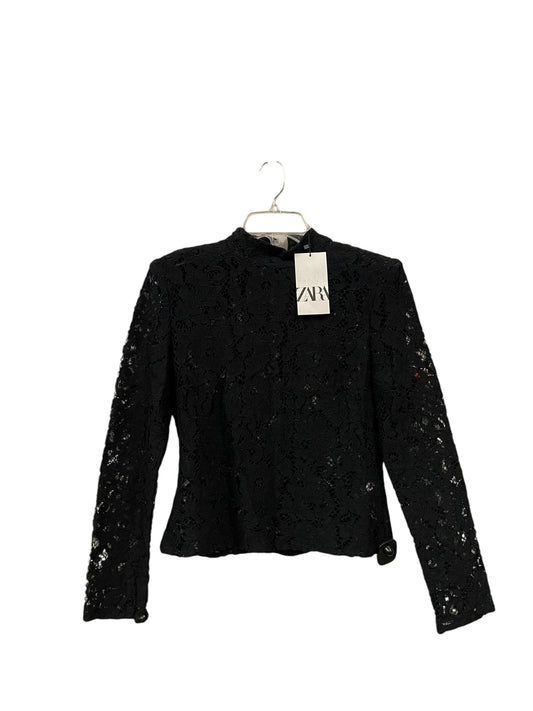 Top Long Sleeve By Zara Basic In Black, Size: M